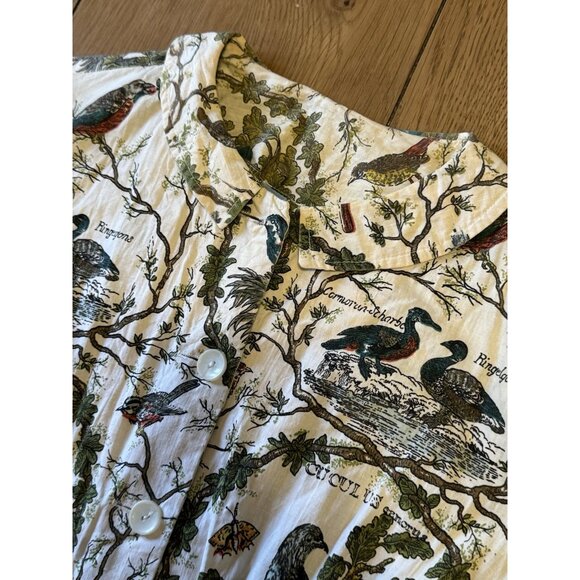 No Brand Short Sleeve Utility Dress Colorful Bird Pattern Women Sz Measured Read - Picture 12 of 16
